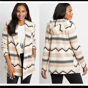 Maurices hooded tribal print Aztec cardigan